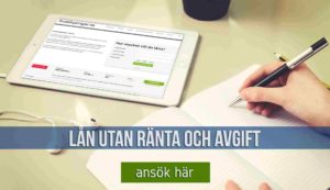 Lån utan ränta och avgift